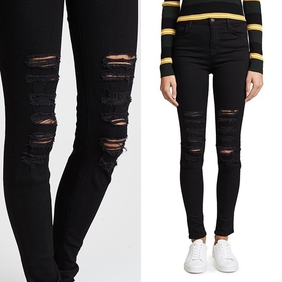 J Brand Maria High Rose Skinny Leg Black 31 - Picture 1 of 8
